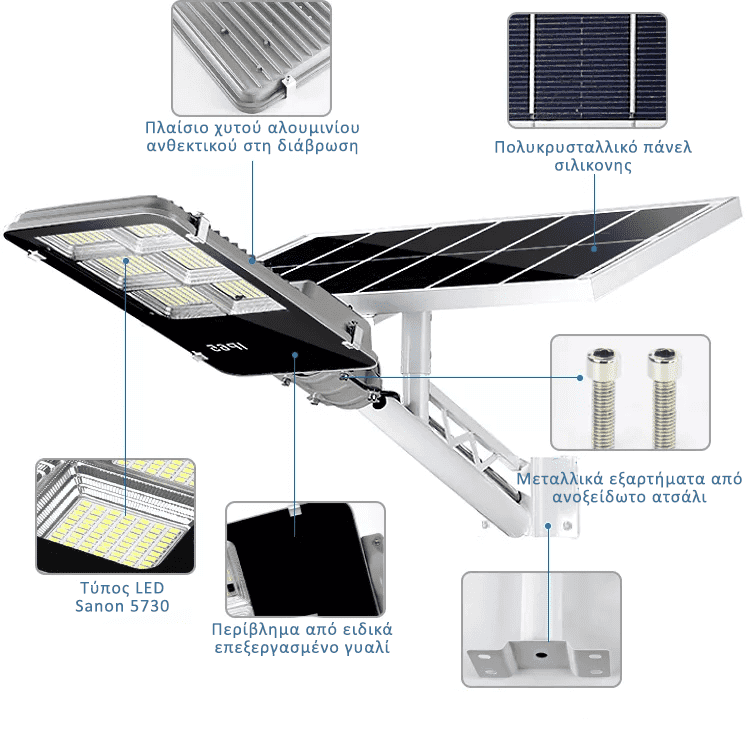Αυτόνομο ηλιακό φωτιστικό 2700 Lumens - Image 2